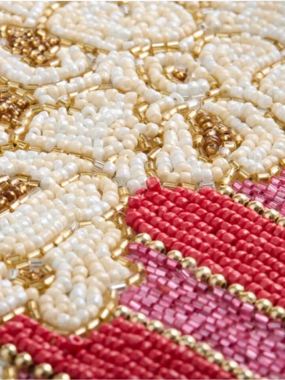 World Market Pink and Gold Beaded Popcorn Accent Placemats